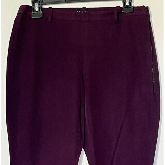Theory Rayla Deep Plum Purple Stretch Cotton Skinny Ankle Pants Sz 6-Made in USA - Picture 6 of 11